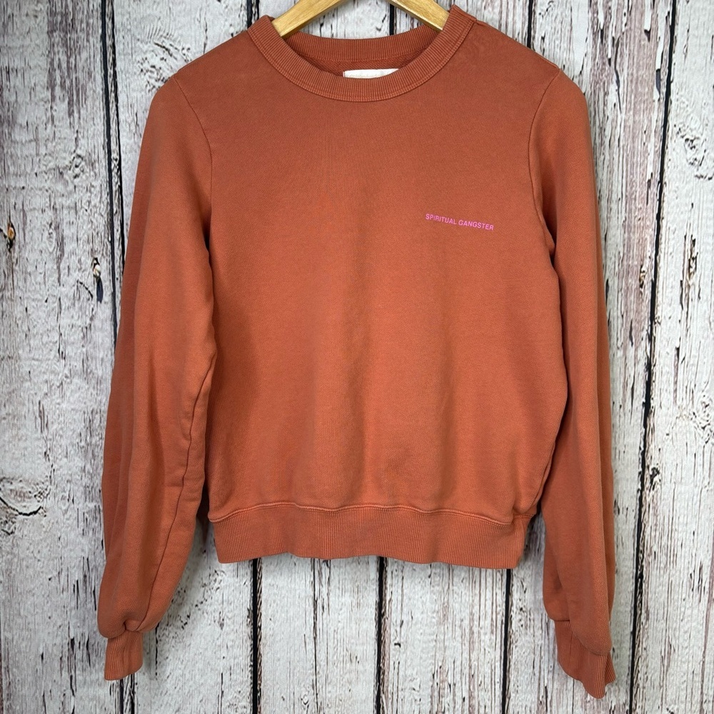 Spiritual Gangster‎ Rusty Orange Crew Neck Sweatshirt Pullover Size Small